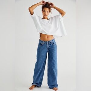 The Ragged Priest Free People Low Rise Wide Leg Baggy Jeans Size 24 NEW